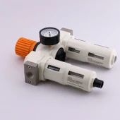 Yüksek Kapasite Üçlü Şartlandırıcı 1/2'' Pnömatik Kompresör Hava Filtre Regülatör Yağlayıcı FRL Seti thumbnail 2