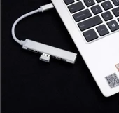TYPE-C TO USB HUB 4 PORT ÇOKLAYICI MACBOOK İLE UYUMLU ÇOĞALTICI thumbnail 3