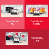 Unitek D1022B Laptop Docking Station - USB-C 11-in-1 Evrensel Hub (MST & iOS Uyumlu) thumbnail 6