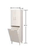 AZZURİ Home Infinity Kirli Çamaşır Sepetli Banyo Kiler Oyuncak Çok Amaçlı Dolap Azr-1010 thumbnail 5