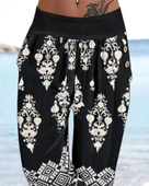 Kadın Beli Lastikli Etnik Desenli Kapri Süprem Pantolon thumbnail 3