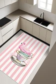 Flamingo Desenli Dijital Baskı Kaymaz Taban Mutfak Halısı H0049 Renkli 180 X 280 thumbnail 1