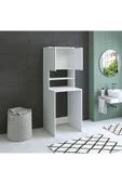 AZZURİ Furniture Çamaşır Makinesi Dolabı 3 Gözlü Kapaklı Banyo Dolabı Beyaz thumbnail 4