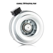 Kanal Tipi Radyal Fanlar Aspiratör Havalandırma Fanı Kirli Hava Tahliye Metal Vantilatör thumbnail 2
