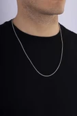 Gümüş Pazarım Silindir Model İtalyan Erkek Çelik Zincir thumbnail 3