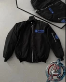 Tam Kalıp Uzun Kol Baskılı Bomber Ceket  iyah thumbnail 4