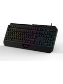 Claw's Nexus K1 RGB Full Membran 104 Tuşlu Ekstra Multimedya / Rollover Ses Kontrol Mekanizmalı & Claw's Reflex Örgü Kablolu Gaming Klavye (11 Farklı RGB Efektli) thumbnail 1