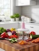 LUDIA 5 Bıçaklı Jumbo El Rondosu Doğrayıcı 2,5 Lt  ve Sebze Meyve Soyacağı Küpe Hediyeli thumbnail 6