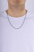 Gümüş Pazarım Oksitli Gurmet Model Erkek Çelik Zincir thumbnail 2