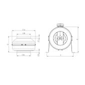 Kanal Tipi Radyal Fanlar Aspiratör Havalandırma Fanı Kirli Hava Tahliye Metal Vantilatör thumbnail 6