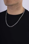 Gümüş Pazarım Geçmeli Halka Model Erkek Çelik Zincir thumbnail 2