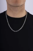 Gümüş Pazarım Geçmeli Halka Model Erkek Çelik Zincir thumbnail 1