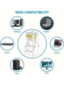 Yeni Nesil Ez RJ45 Konnektör Plug Cat6 Delikli Açık Uçlu Jack EZRJ45 (50 Adet) thumbnail 2