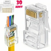 Yeni Nesil Ez RJ45 Konnektör Plug Cat6 Delikli Açık Uçlu Jack EZRJ45 (100 Adet) thumbnail 3
