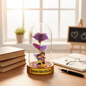 Sonsuzluk Güllü Ters Fanus - Öğretmenler Günü Hediyesi thumbnail 4