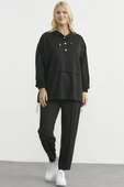 Scuba Oversize Tunik Eşofman Takım - Siyah thumbnail 1