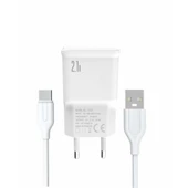 PDAteknoloji Yetty 2 in 1 Şarj Cihazı +1m Type-C Kablo Beyaz YT-30T (Türkiye de üretilmiştir) thumbnail 1