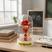 Sonsuzluk Güllü Ters Fanus - Öğretmenler Günü Hediyesi thumbnail 1