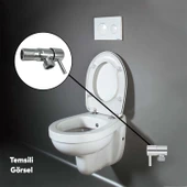 1 Adet Alafranga Flex Hortum Bağlantı Ara Musluk Klozet Aç Kapa Taharet Musluğu Metal Rezervuar Wc thumbnail 2