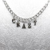 Gri Crazy Yazılı Harfli 45 cm Zincirli Hediyelik Bayan Kolye Takı thumbnail 2