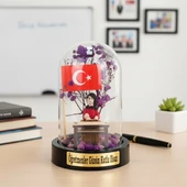 Türk Bayraklı Sıralı Ters Fanus - Öğretmenler Günü Hediyesi thumbnail 2