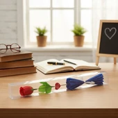 Şeffaf Kutulu Kraponlu Gül - Öğretmenler Günü Hediyesi thumbnail 4