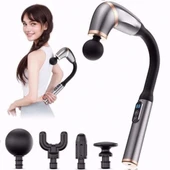 BUFFER® 4 Farklı Başlıklı Uzun Saplı Derin Doku Masaj Tabancası, Boyun, Omuz ve Sırt için Ergonomik Saplı Çoklu Masaj Mo thumbnail 1