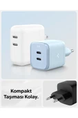 Spigen ArcStation Pro GaN 452 45W 2 Port USB-C Güç Adaptörü Sierra Blue ACH05156 thumbnail 8