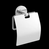 Kapaklı WC Kağıt Aparatı Vidalı Paslanmaz Metal Duvar Tuvalet Kağıtlık Banyo Aksesuarı Gümüş Krom thumbnail 1