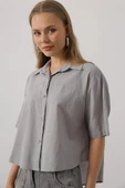 Yarım Kol Gömlek  Gri thumbnail 3