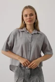 Yarım Kol Gömlek  Gri thumbnail 1