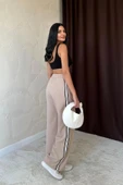 Bej Yanları Şeritli Pantolon thumbnail 2