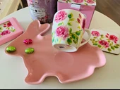 The Leonardo Collection Lesser & Pavey Jennifer Rose Özel Tasarımı Rose Garden Serisi Çiçek Desenli Shabby Chic Gül Bahçesi Porselen Kupa/Mug thumbnail 3