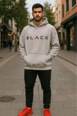 KOZİA OUTDOORS BLACK kapüşonlu baskılı oversize erkek sweaşhirt thumbnail 6