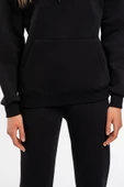 Vengeance Outlet Kapşonlu Kadın Siyah Renkli 2 Iplik Polarlı Eşofman Takımı thumbnail 5
