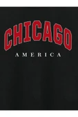 blackbonds Siyah Unisex Chicago America Baskılı Oversize Sweatshirt thumbnail 6