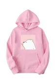 KOZİA OUTDOORS malkoçbey white bear baskılı kapüsonlu oversize unisex swetşhirt thumbnail 6