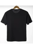 KOZİA OUTDOORS Unisex Pamuk Siyah Bisiklet Yaka Oversize T-shirt thumbnail 2