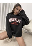 blackbonds Kadin Siyah Brooklyn Oversize Sweatshirt thumbnail 1