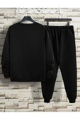 KOZİA OUTDOORS MALKOCBEY Basic Düz Eşofman Takımı Sweatshirt Jogger - Siyah Oversize Şardonlu Bisiklet Yaka thumbnail 2
