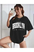 KOZİA OUTDOORS Brooklyn Yazı Baskılı Oversize Unisex Rahat Kalıp Basic Tişört thumbnail 3