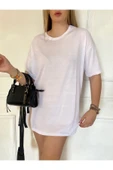 my trendy Unısex Düz Renk Basic Oversize Pamuklu Örme Kısa Kollu Bol Kalıp Tshirt thumbnail 5