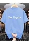 KOZİA OUTDOORS malkoçbey los angeles baskılı oversize unisex basic o yaka t-şhirt thumbnail 6