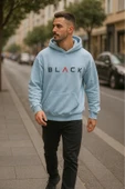 KOZİA OUTDOORS BLACK kapüşonlu baskılı oversize erkek sweaşhirt thumbnail 8
