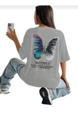 KOZİA OUTDOORS kadın butterfly baskılı bisiklet yaka tişört thumbnail 6