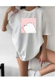 KOZİA OUTDOORS malkoçbey sevimli ayı baskılı oversize basic t-şhirt thumbnail 7