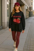 KOZİA OUTDOORS strawberry baskılı oversize kadın sweaşhirt thumbnail 6