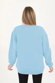 batı Bebe Mavisi Bisiklet Yaka Oversize Sweetshirt thumbnail 2