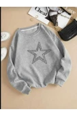 blackbonds Unisex Star Stroke Taş Baskılı Sweatshirt thumbnail 3