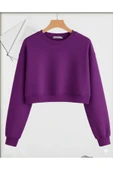 blackbonds bisiklet yaka kadın crop sweatshirt thumbnail 1